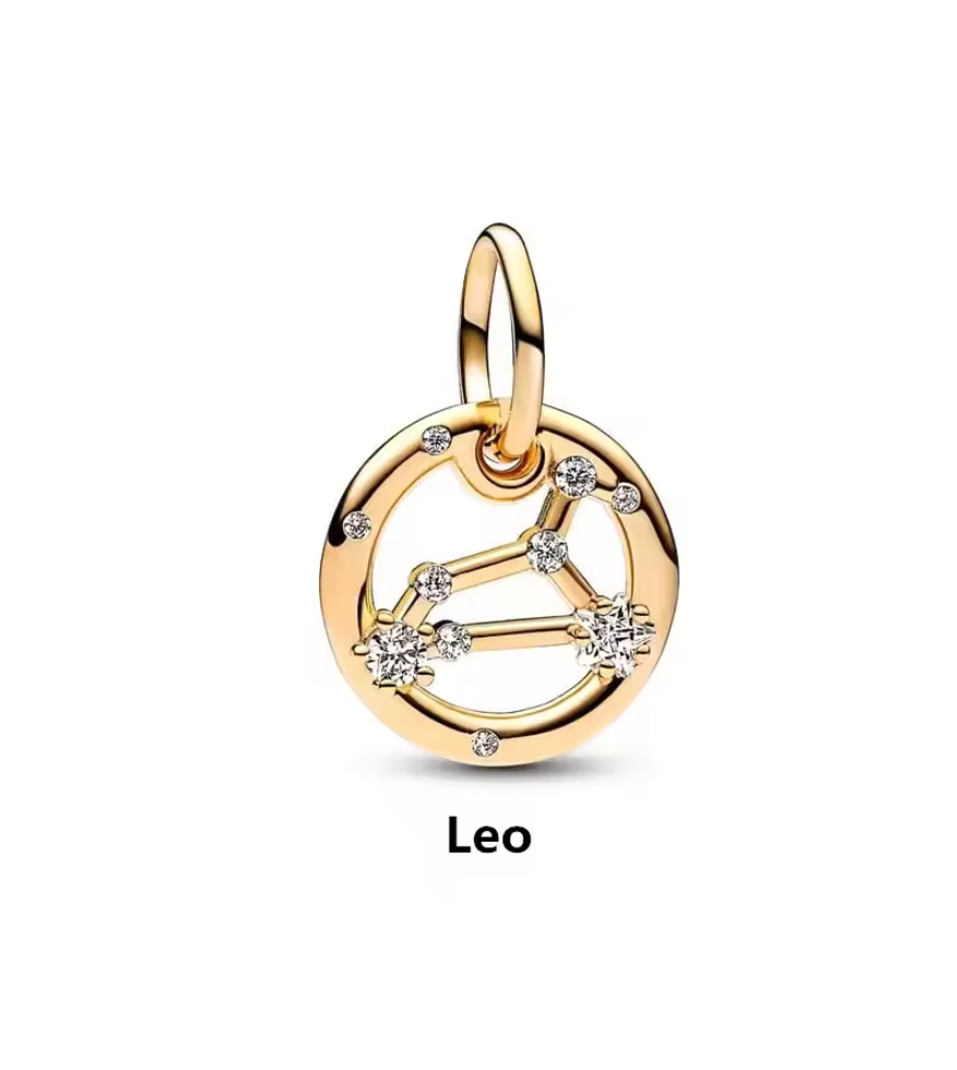 Charms Sterlingsilber 925 - Gold - Sternzeichen Löwe