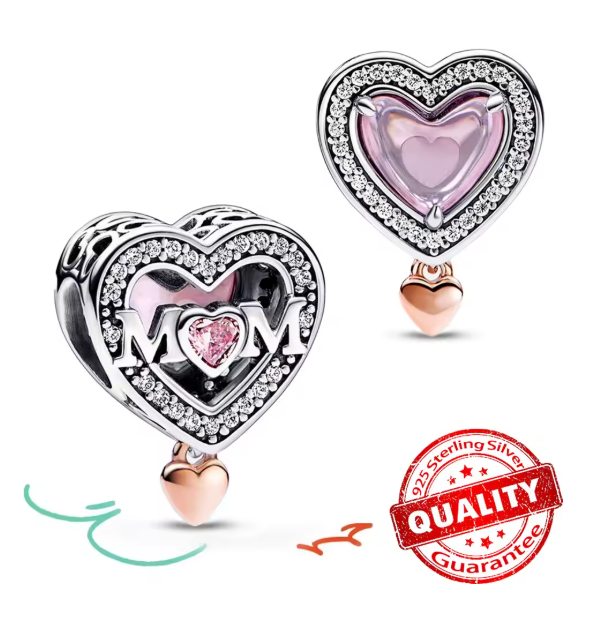 Charms Sterlingsilber 925 - MOM Herz - Ein Zeichen bedingungsloser Liebe