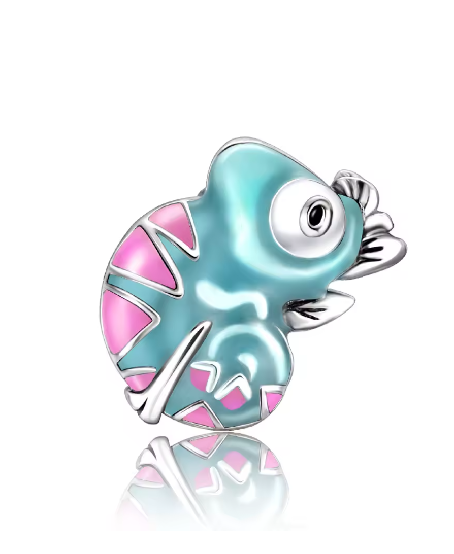 Charms Sterlingsilber 925 - ChamÀleon - Bunt emailliert aus 925er Sterlingsilber