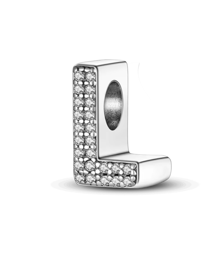 Charms Sterlingsilber 925 - Buchstaben - L - 925er Sterlingsilber mit funkelnden Zirkonia