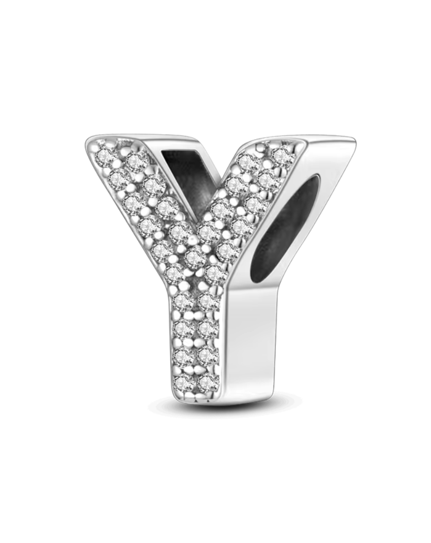 Charms Sterlingsilber 925 - Buchstaben - Y - 925er Sterlingsilber mit funkelnden Zirkonia