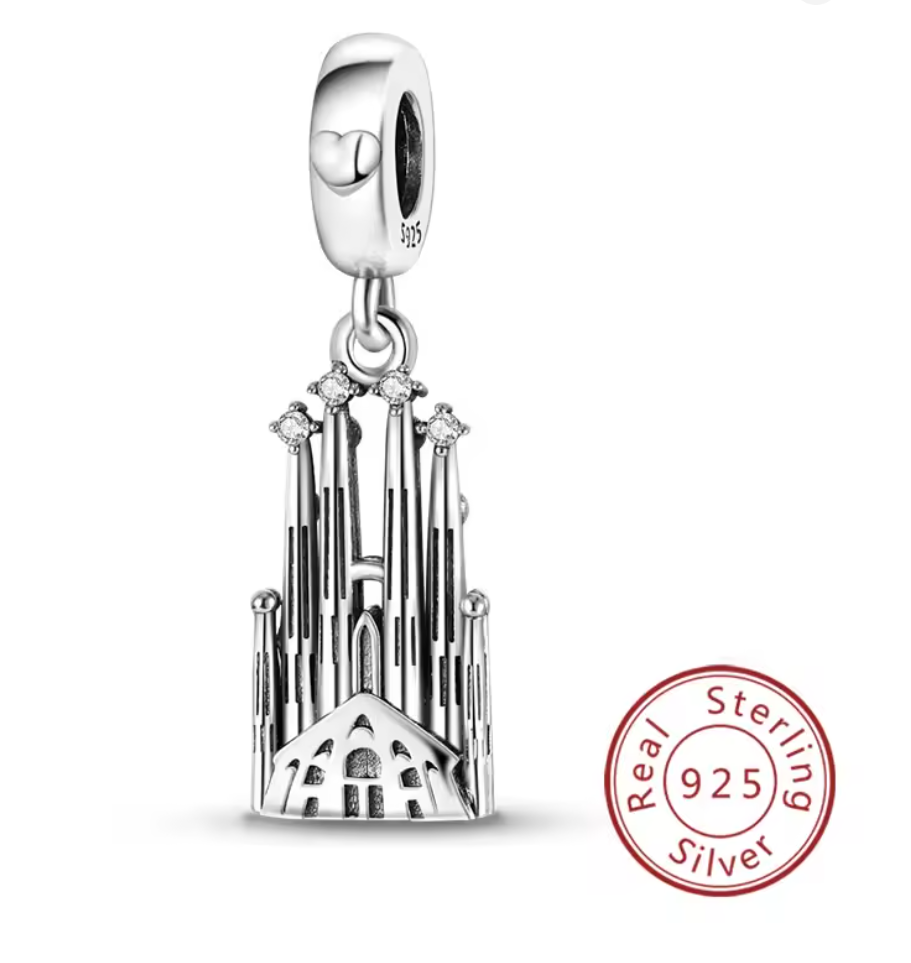 Charms Sterlingsilber 925 - Sagrada Família - aus echtem 925er Sterlingsilber
