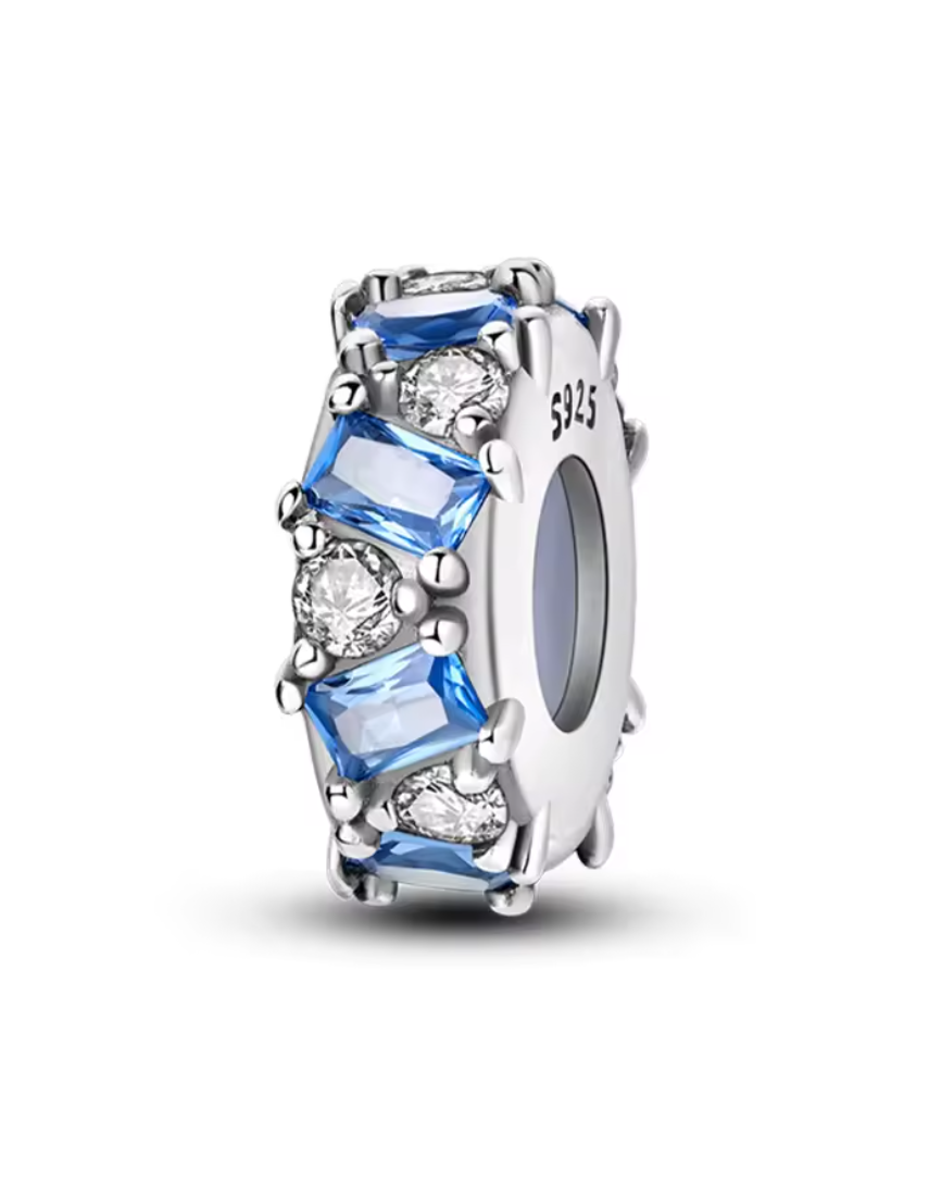 Charm Anhänger "Royal Glamour" aus 925er Sterlingsilber – Funkelnde blaue & klare Zirkonia in edler Fassung