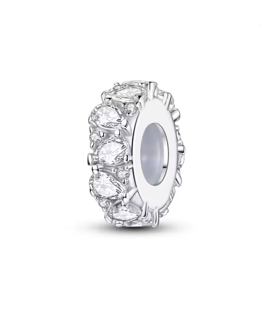 Charm "Eleganz Pur" – 925er Sterling Silber Anhänger mit Zirkonia im Marquiseschliff