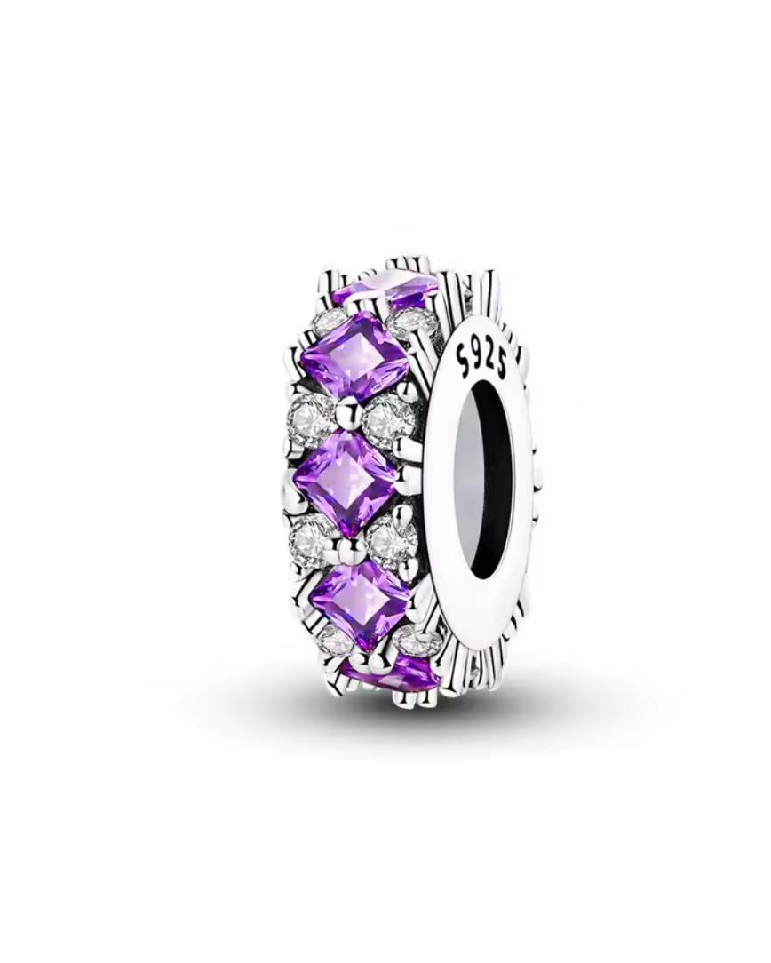 Charm Anhänger „Königlicher Glanz“ mit lila Zirkonia – 925er Sterlingsilber