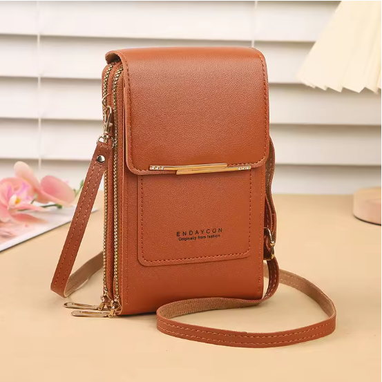 Touchscreen Handy Umhängetasche Damen 19x12x4 cm – Crossbody Handytasche mit Kartenhalter & Schloss, PU Leder, kompakt & sicher, verschiedene Farben