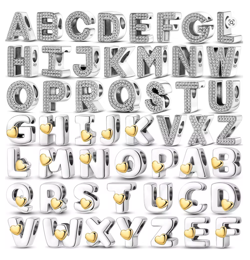 Charms Sterlingsilber 925 - Buchstaben Kollektion