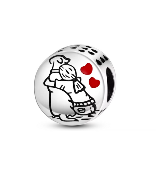 Charms Sterlingsilber 925 - Freundschaft fürs Leben - Mensch & Hund
