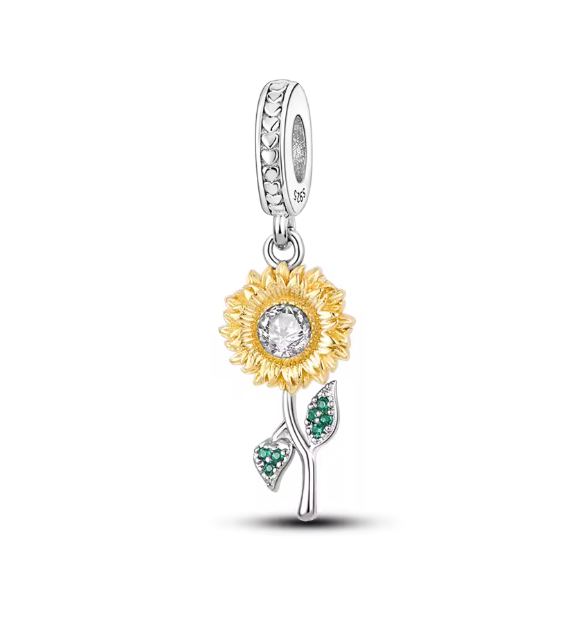 Charms Sterlingsilber 925 - Sonnenblume - Lebensfreude in Blütenform