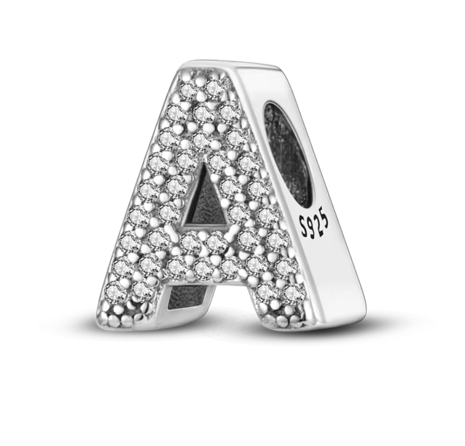 Charms Sterlingsilber 925 - Buchstaben - A - Funkelndes Statement mit Persönlichkeit