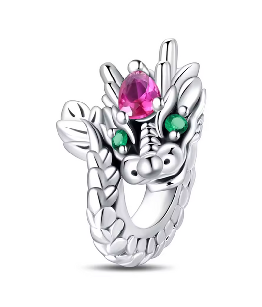 Charms Sterlingsilber 925 - Kaiserdrache - 925er Sterlingsilber mit Zirkonia