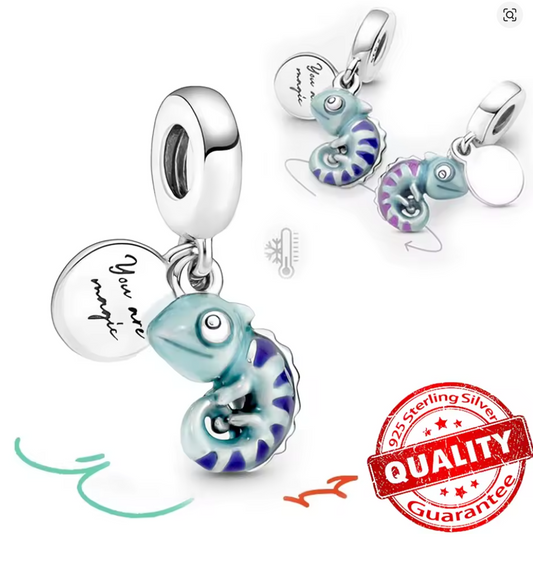 Charms Sterlingsilber 925 - Chamäleon – You are magic - 925er Sterlingsilber mit Farbwechseleffekt