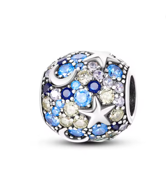 Charms Sterlingsilber 925 - Sternenhimmel - 925er Sterlingsilber mit funkelnden Zirkonia