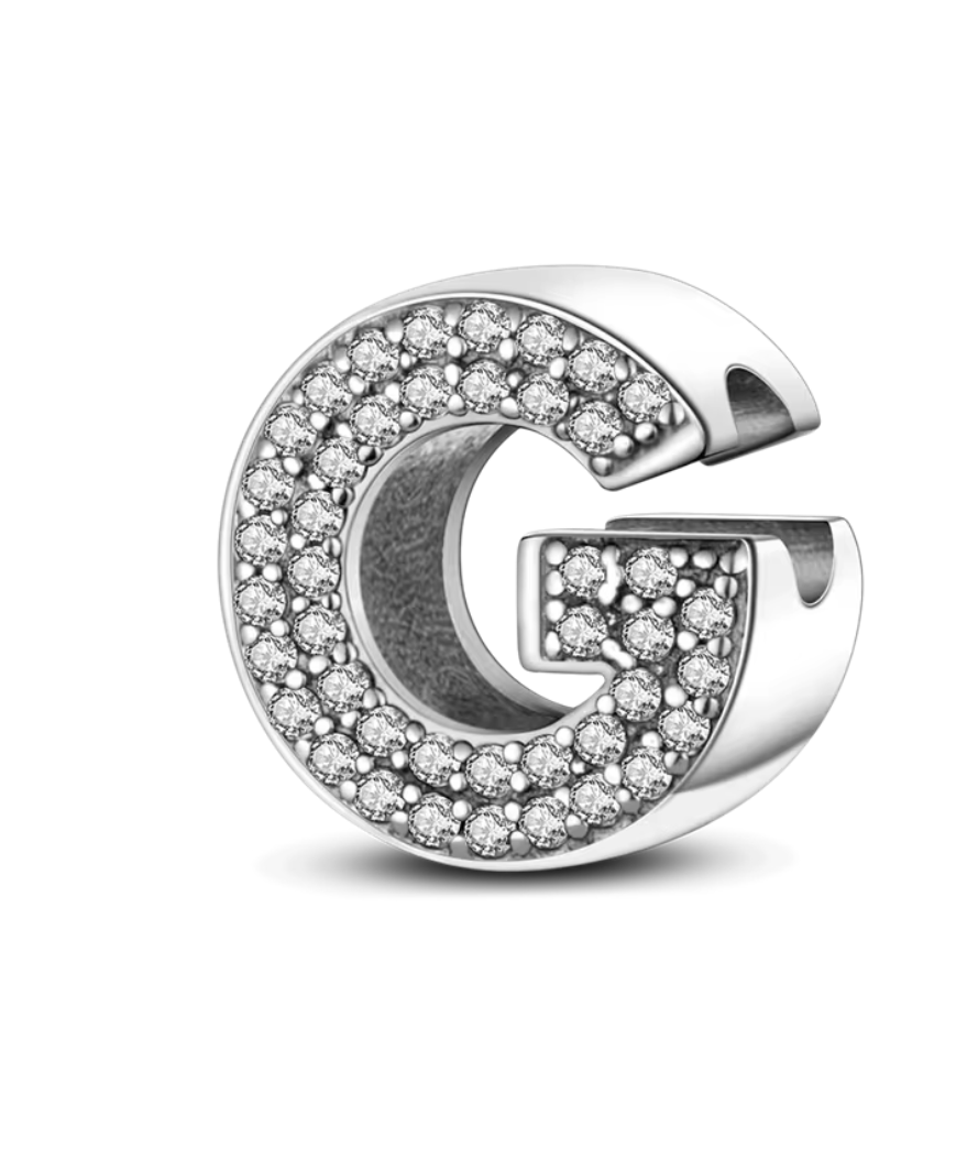 Charms Sterlingsilber 925 - Buchstaben - G - 925er Sterlingsilber mit funkelnden Zirkonia