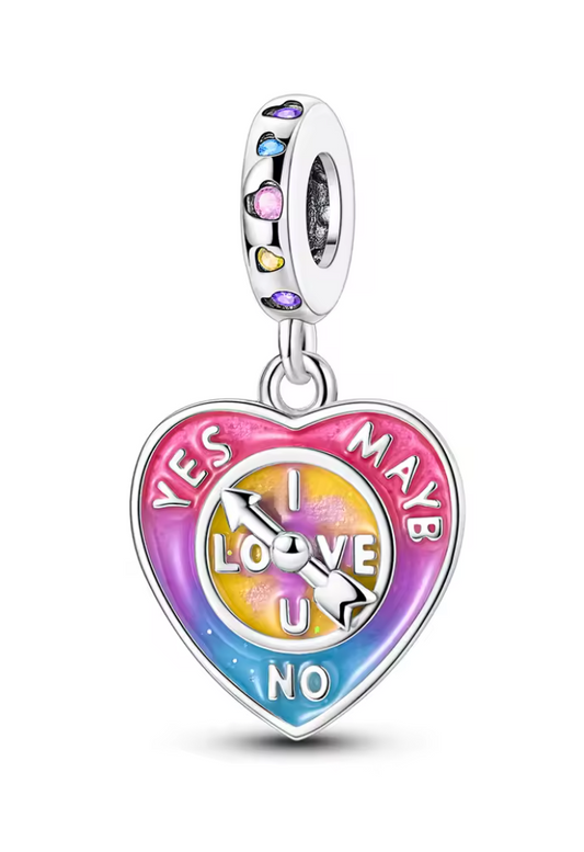 Charms Sterlingsilber 925 - Love Spinner - Bunter Liebeskompass aus 925er Sterlingsilber