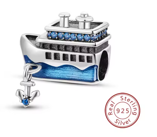 Charms Sterlingsilber 925 - Kreuzfahrtschiff - Maritimes Design aus 925er Sterlingsilber