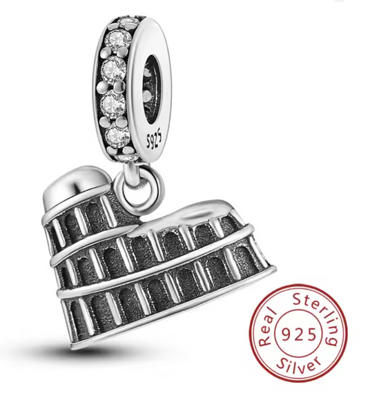 Charms Sterlingsilber 925 - Kolosseum Rom - Wahrzeichen aus 925er Sterlingsilber