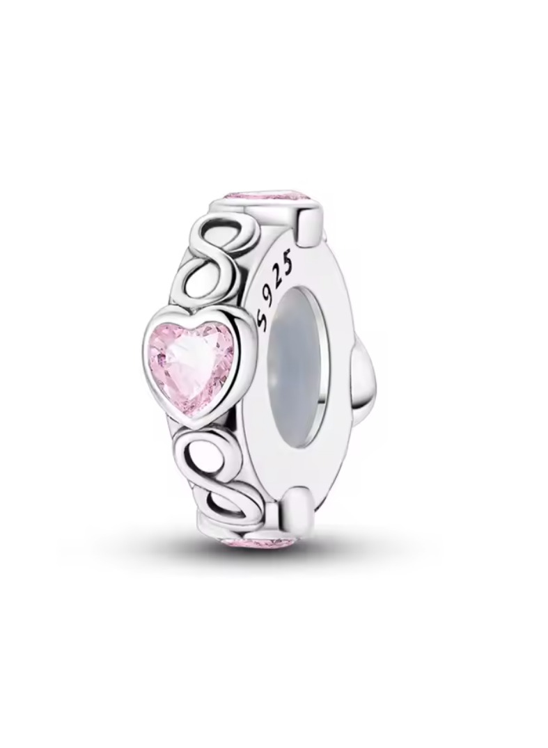 Charm Anhänger „Unendliche Liebe“ mit Herz-Zirkonia – 925er Sterlingsilber