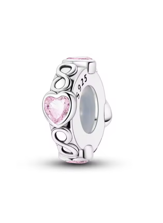 Charm Anhänger „Unendliche Liebe“ mit Herz-Zirkonia – 925er Sterlingsilber