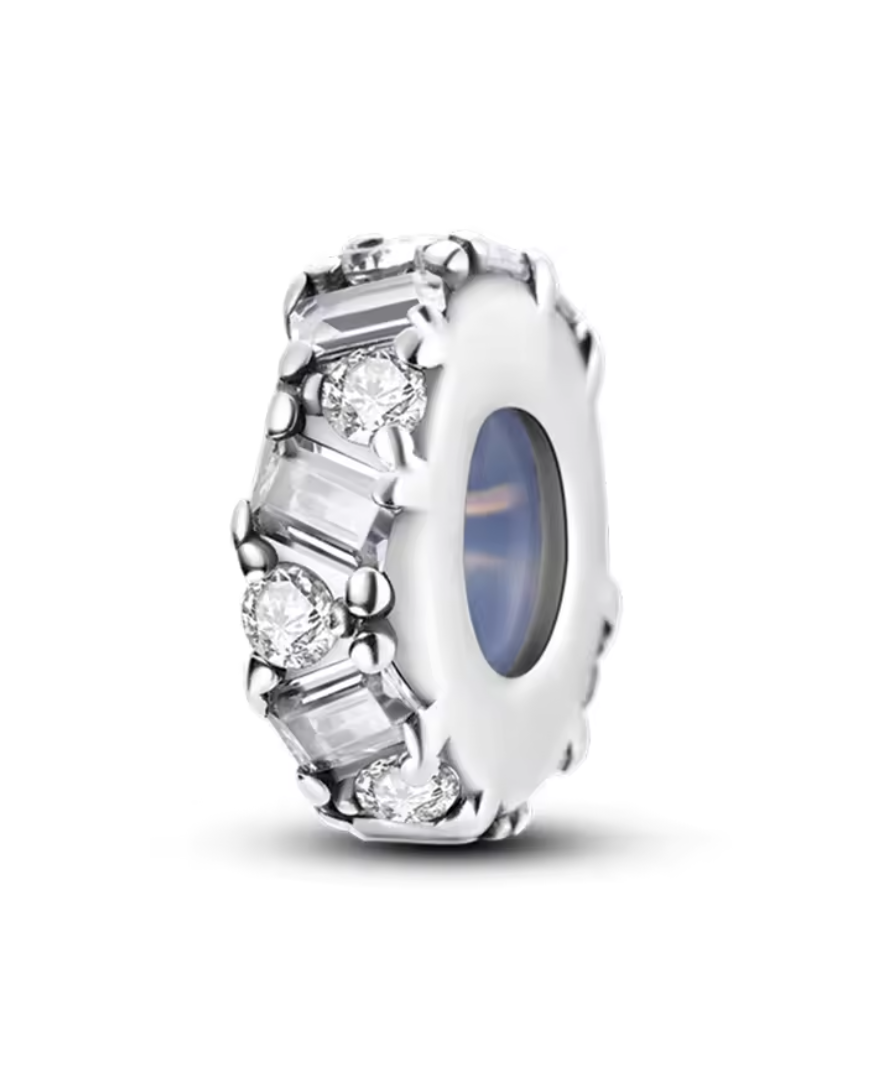 Eleganter Charm Anhänger „Kristallklar“ aus 925er Sterlingsilber – Funkelnder Zirkonia-Mix