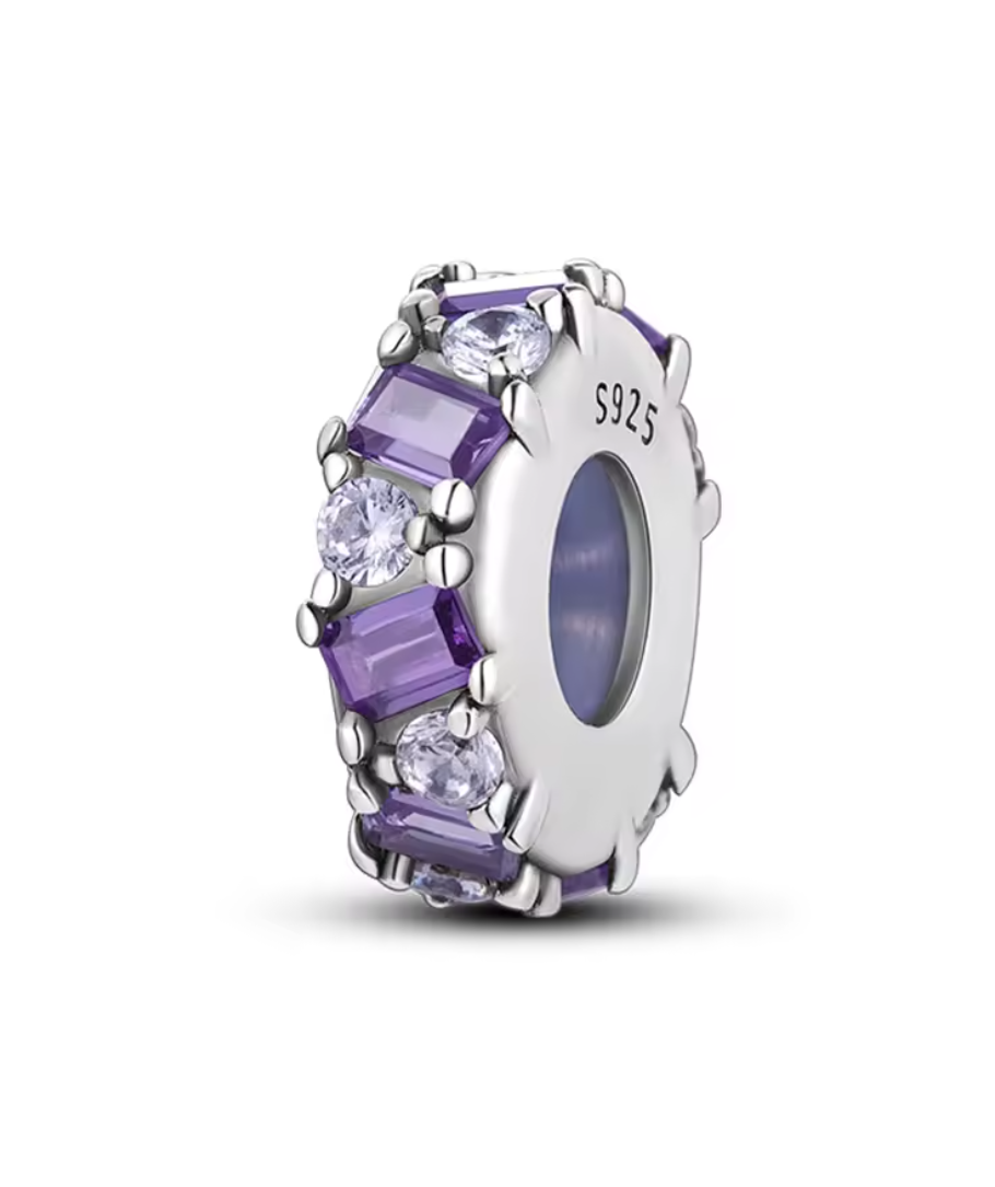 Charm Anhänger „Royal Violet“ aus 925er Sterlingsilber – Mit violetten und klaren Zirkonia-Steinen