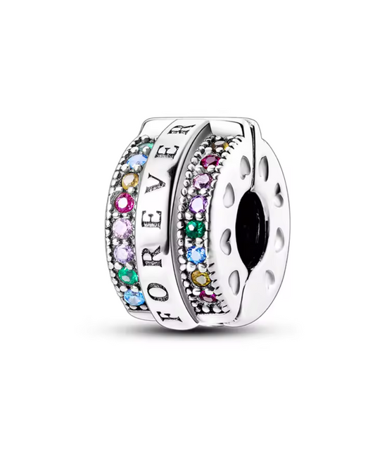 Charm Anhänger „Forever Regenbogen“ aus 925er Sterlingsilber – Bunter Glanz der Ewigkeit