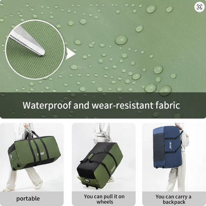 Outdoor Reisetasche mit Rollen 80x40 cm – Extra große Camping Aufbewahrungsbox, faltbar, großes Volumen, Picknick & Zelt Zubehör Tasche, robuste Travel Bag, 4 Farben