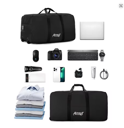 Outdoor Reisetasche mit Rollen 80x40 cm – Extra große Camping Aufbewahrungsbox, faltbar, großes Volumen, Picknick & Zelt Zubehör Tasche, robuste Travel Bag, 4 Farben