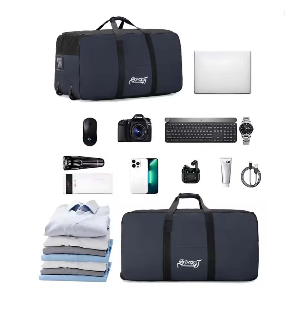 Outdoor Reisetasche mit Rollen 80x40 cm – Extra große Camping Aufbewahrungsbox, faltbar, großes Volumen, Picknick & Zelt Zubehör Tasche, robuste Travel Bag, 4 Farben