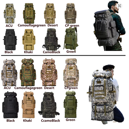 80L Outdoor Rucksack 70x33x19 cm – Taktischer Trekkingrucksack, großer Bergsteiger Rucksack, Wandern, Camping & Reisen, robust & wasserabweisend