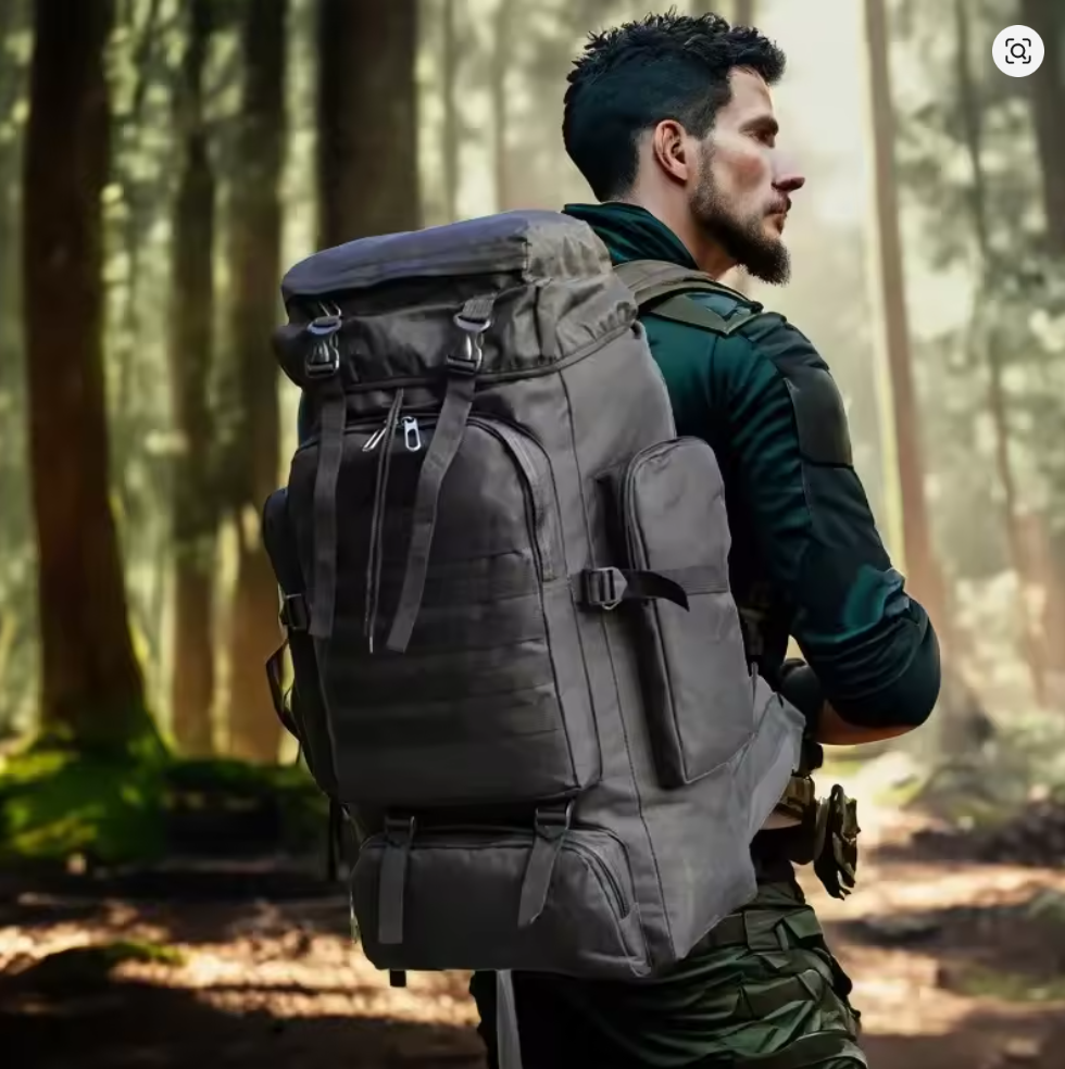 80L Outdoor Rucksack 70x33x19 cm – Taktischer Trekkingrucksack, großer Bergsteiger Rucksack, Wandern, Camping & Reisen, robust & wasserabweisend