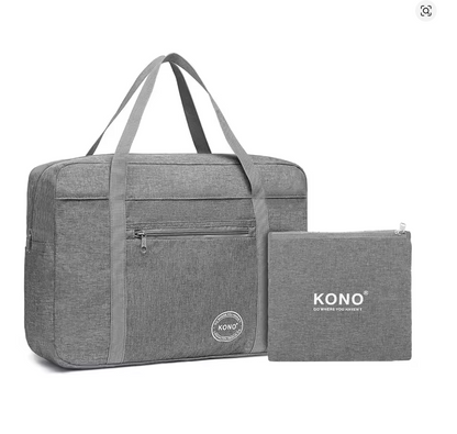 Kono Faltbare Handgepäck Tasche 45x32x14 cm – Leichte Nylon Reisetasche für Flugzeug, kompakt & strapazierfähig, Bordtasche & Travel Bag, 3 Farben