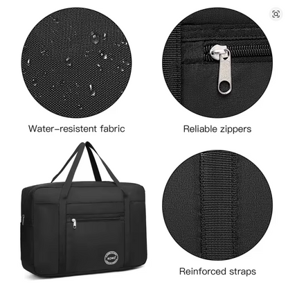 Kono Faltbare Handgepäck Tasche 45x32x14 cm – Leichte Nylon Reisetasche für Flugzeug, kompakt & strapazierfähig, Bordtasche & Travel Bag, 3 Farben