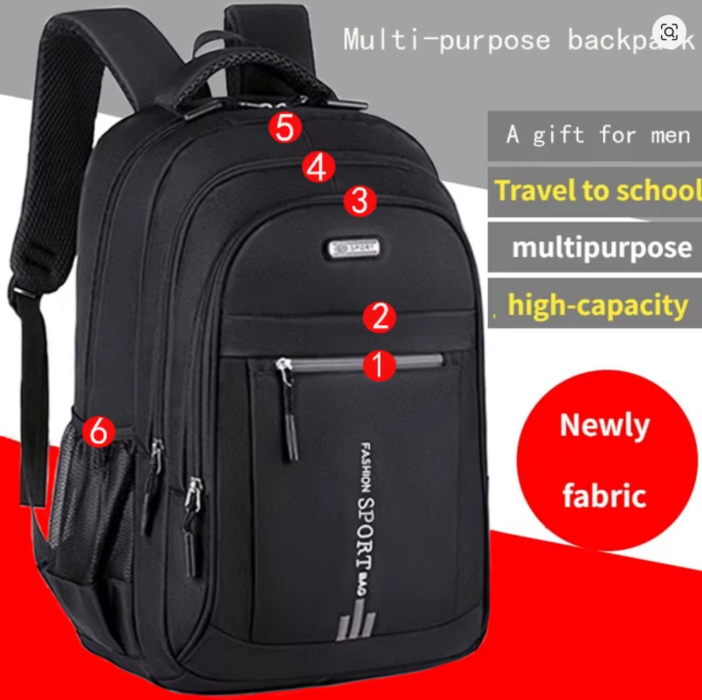 Unisex Rucksack mit Laptopfach – Business & Freizeit Rucksack, großes Fassungsvermögen, mehrere Fächer, verstellbare Träger, Arbeits- & Reiserucksack, 4 Farben