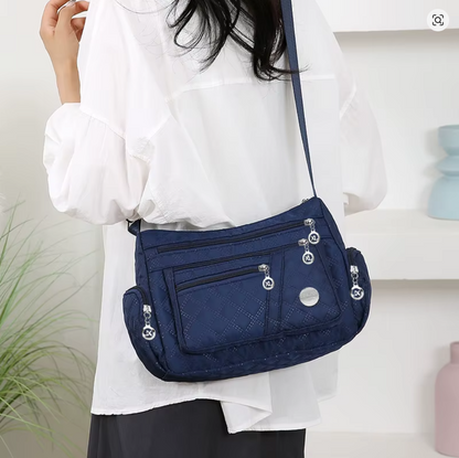Damen Umhängetasche 25x19x10 cm – Nylon Handtasche aus Oxford-Stoff, leicht & robust, Schultertasche mit mehreren Fächern, Freizeit & Reisetasche, verschiedene Farben