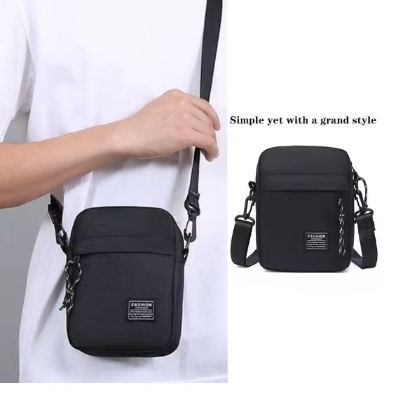 Herren Umhängetasche 18,5x14x5 cm – Nylon Schultertasche, kompakt & leicht, Crossbody Bag für Alltag, Schule & Freizeit, 5 Farben