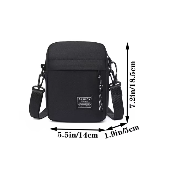 Herren Umhängetasche 18,5x14x5 cm – Nylon Schultertasche, kompakt & leicht, Crossbody Bag für Alltag, Schule & Freizeit, 5 Farben