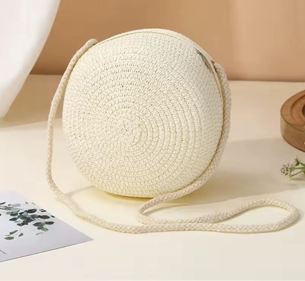 Damen Stroh Umhängetasche – Handgewebte Crossbody Bag mit Verschluss, sommerliche Schultertasche, leicht & stilvoll, Strandtasche & Freizeit, verschiedene Modelle