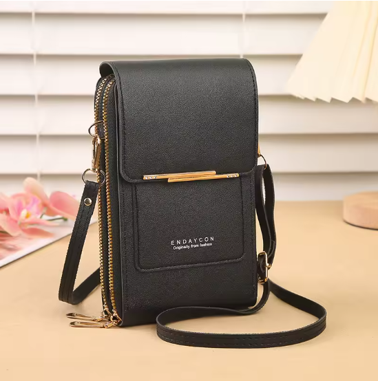 Touchscreen Handy Umhängetasche Damen 19x12x4 cm – Crossbody Handytasche mit Kartenhalter & Schloss, PU Leder, kompakt & sicher, verschiedene Farben