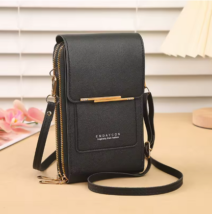 Touchscreen Handy Umhängetasche Damen 19x12x4 cm – Crossbody Handytasche mit Kartenhalter & Schloss, PU Leder, kompakt & sicher, verschiedene Farben