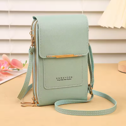 Touchscreen Handy Umhängetasche Damen 19x12x4 cm – Crossbody Handytasche mit Kartenhalter & Schloss, PU Leder, kompakt & sicher, verschiedene Farben
