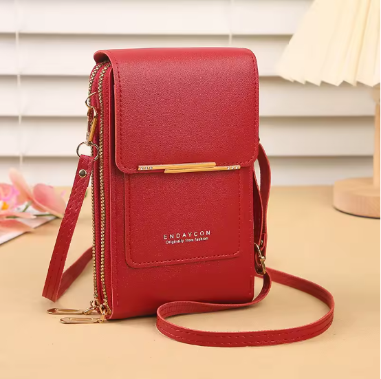 Touchscreen Handy Umhängetasche Damen 19x12x4 cm – Crossbody Handytasche mit Kartenhalter & Schloss, PU Leder, kompakt & sicher, verschiedene Farben