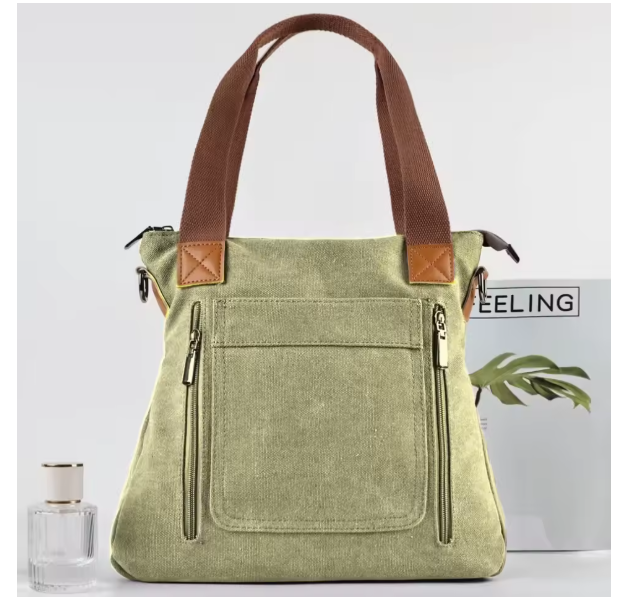 Damen Canvas Umhängetasche 27x16,5x10 cm – Große Handtasche mit viel Stauraum, Schulter- & Crossbody Bag, lässige Freizeittasche, verschiedene Modelle & Farben