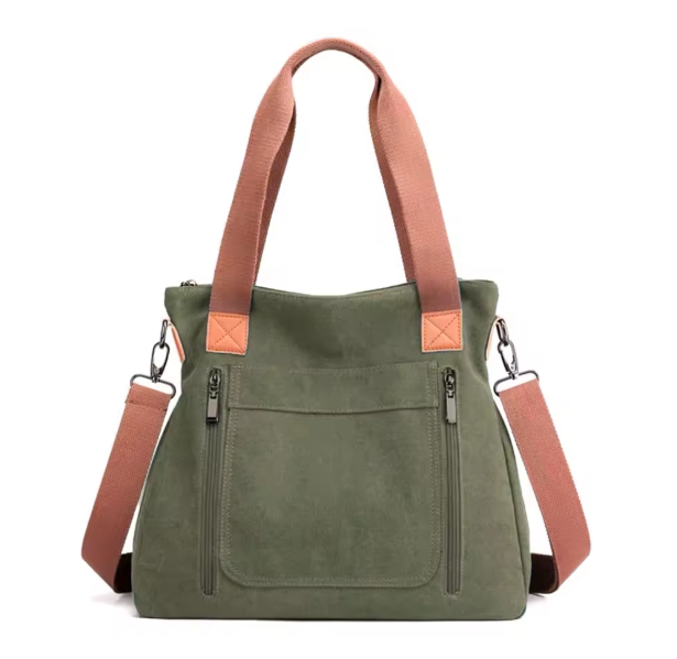 Damen Canvas Umhängetasche 27x16,5x10 cm – Große Handtasche mit viel Stauraum, Schulter- & Crossbody Bag, lässige Freizeittasche, verschiedene Modelle & Farben