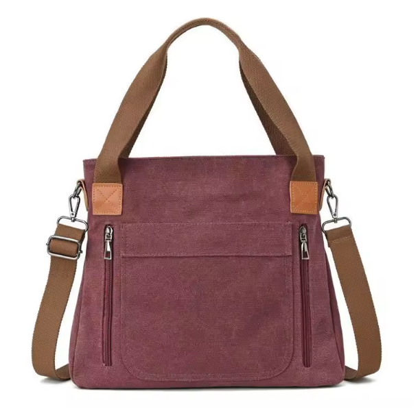 Damen Canvas Umhängetasche 27x16,5x10 cm – Große Handtasche mit viel Stauraum, Schulter- & Crossbody Bag, lässige Freizeittasche, verschiedene Modelle & Farben