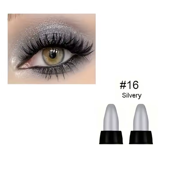 16 Farben Glitter Eyeliner – Wasserfester, langanhaltender Eyeliner mit Perlglanz, farbig & wischfest, präziser Liquid Eyeliner für Augen Make-up