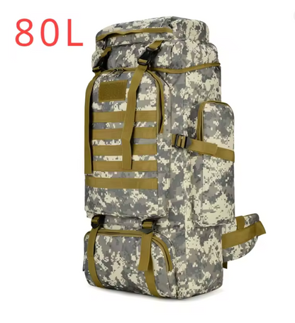 80L Outdoor Rucksack 70x33x19 cm – Taktischer Trekkingrucksack, großer Bergsteiger Rucksack, Wandern, Camping & Reisen, robust & wasserabweisend