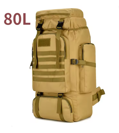 80L Outdoor Rucksack 70x33x19 cm – Taktischer Trekkingrucksack, großer Bergsteiger Rucksack, Wandern, Camping & Reisen, robust & wasserabweisend