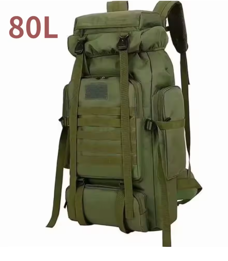 80L Outdoor Rucksack 70x33x19 cm – Taktischer Trekkingrucksack, großer Bergsteiger Rucksack, Wandern, Camping & Reisen, robust & wasserabweisend