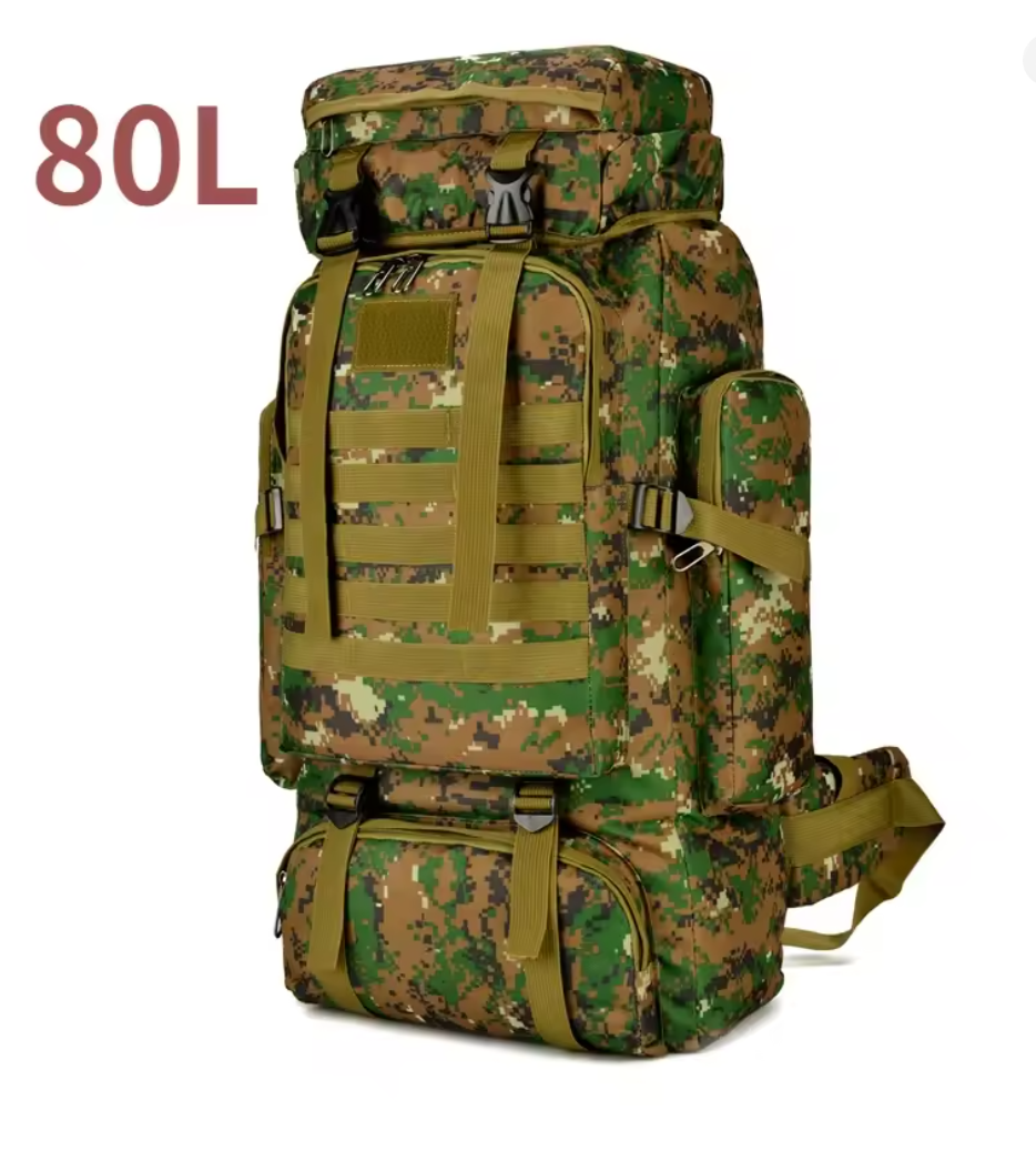 80L Outdoor Rucksack 70x33x19 cm – Taktischer Trekkingrucksack, großer Bergsteiger Rucksack, Wandern, Camping & Reisen, robust & wasserabweisend
